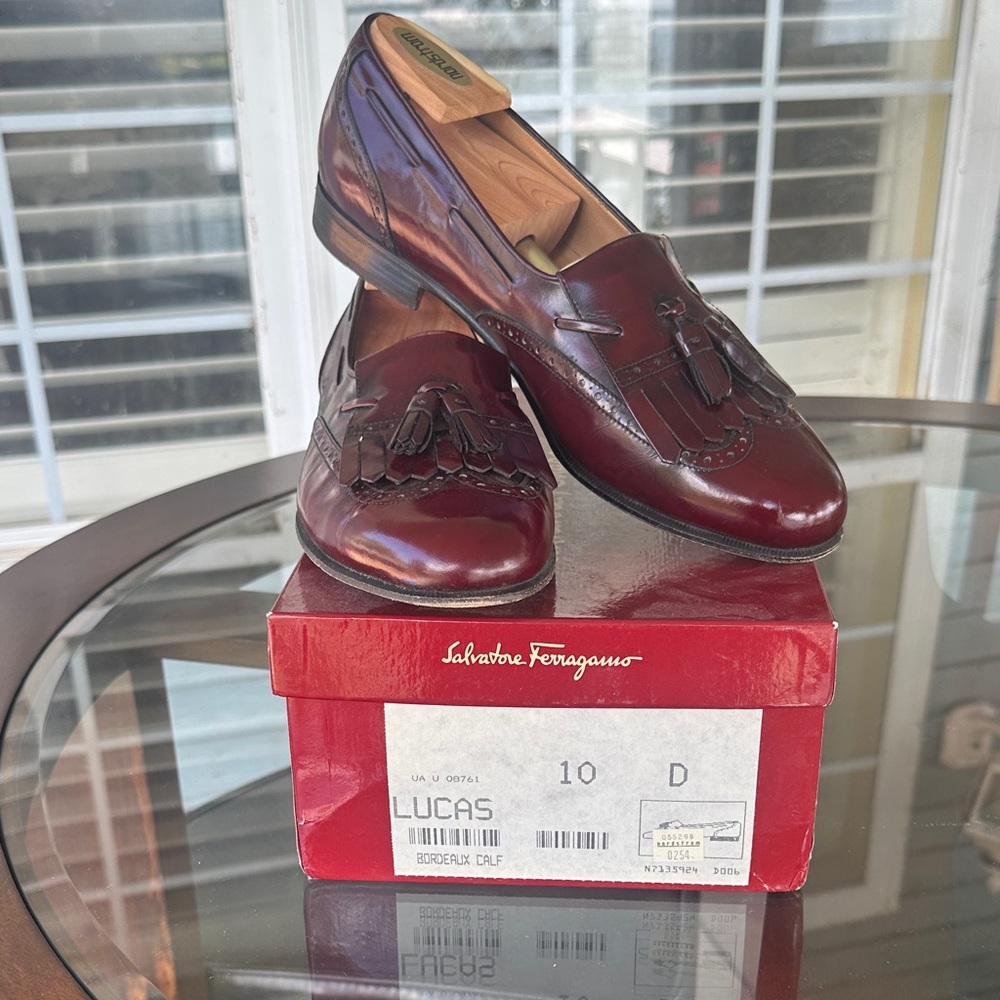 Salvatore Ferragamo Lucas Men's Deep Burgundy Loafers